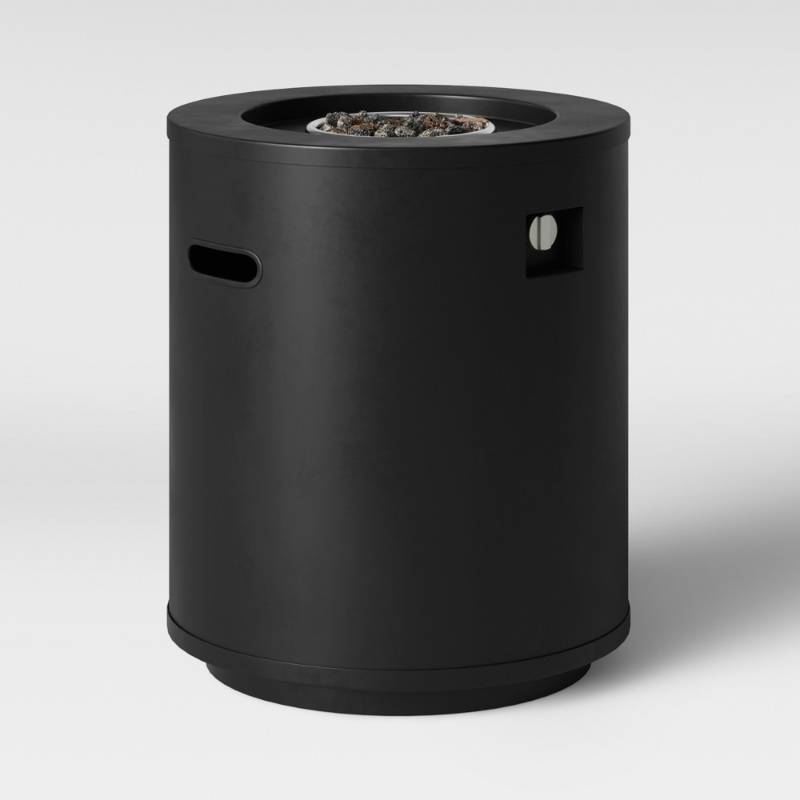 lot 5859 image: Round Metal Fire Column - Black - Project 62