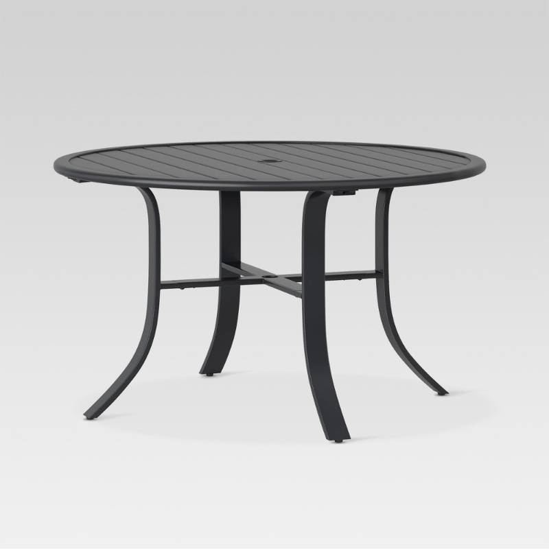 lot 5867 image: Patio Dining Table Threshold Camden 48  Round Dining Table, Black