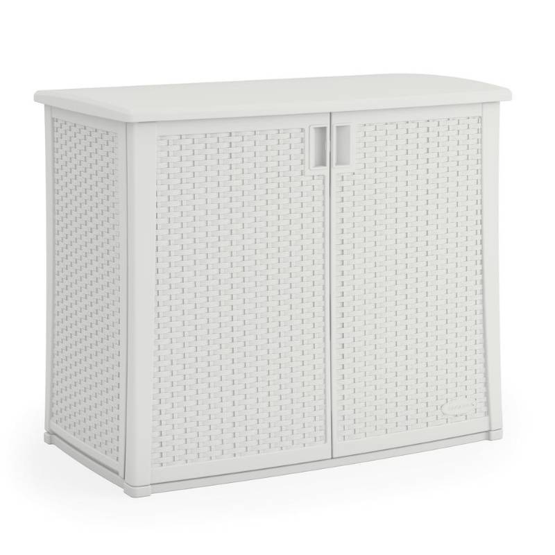 lot 5882 image: 97 Gal. Resin Outdoor Patio Cabinet, Whites