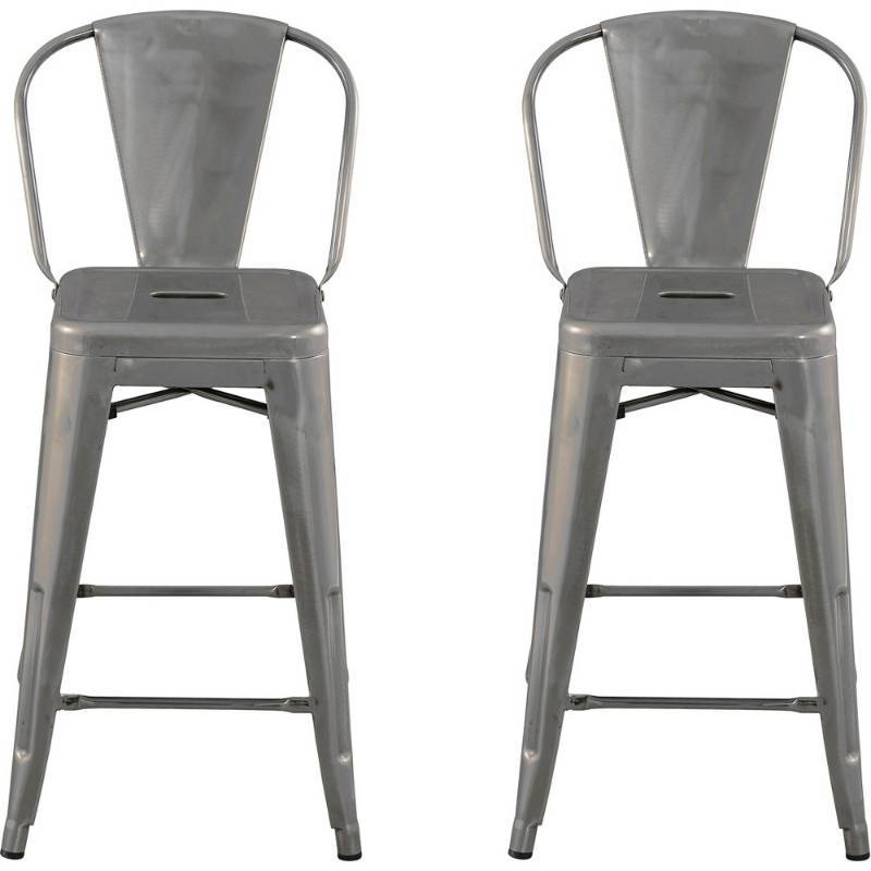 lot 5964 image: Counter Stool Carlise 29  Backed Counter Stool - Distressed Metal