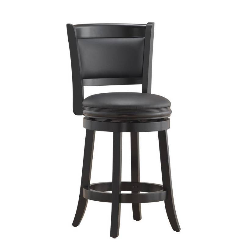 lot 5974 image: Hardwood Swivel Counter Stool (24 in. Black)