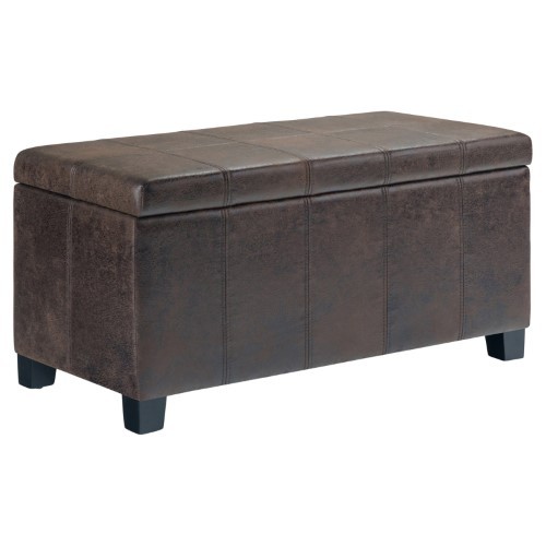 lot 6016 image: Simpli Home Dover Storage Ottoman Bench