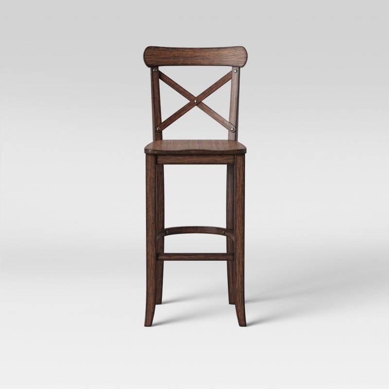 lot 6037 image: 30 Litchfield X-Back Barstool Espresso Brown - Threshold