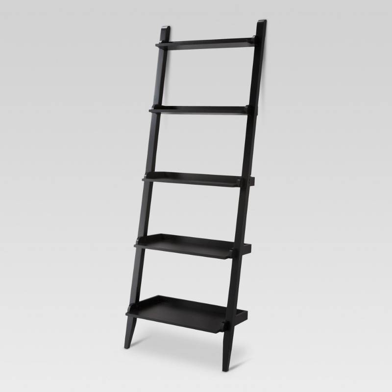 lot 6048 image: Carson Leaning Bookcase - Black - Threshold