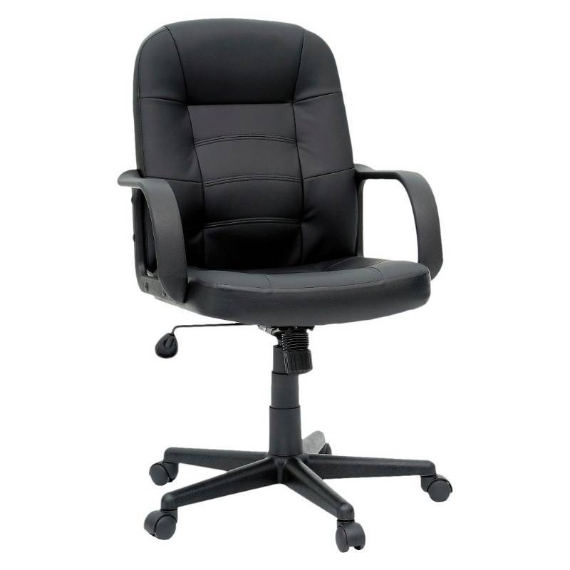 lot 6111 image: Office Chair Bonded Leather Black - Room Essentials, Ebony