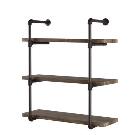 lot 6116 image: Danya B. Three Tier Industrial Pipe Wall Shelf