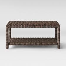 lot 5919 image: Monroe Wicker Patio Coffee Table - Brown - Threshold&153