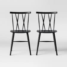 lot 5947 image: Set of 2 Becket Metal X Back Dining Chair