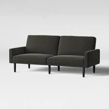 lot 6029 image: Futon Sofa With Arms Dark Gray - Room Essentials