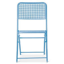 lot 6149 image: Metal Punch Folding Patio Bistro Chair Threshold Room Essentials Blue Qty 1