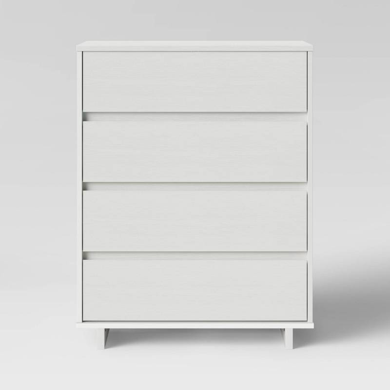 lot 6085 image: Modern 4 Drawer Dresser White - Room Essentials