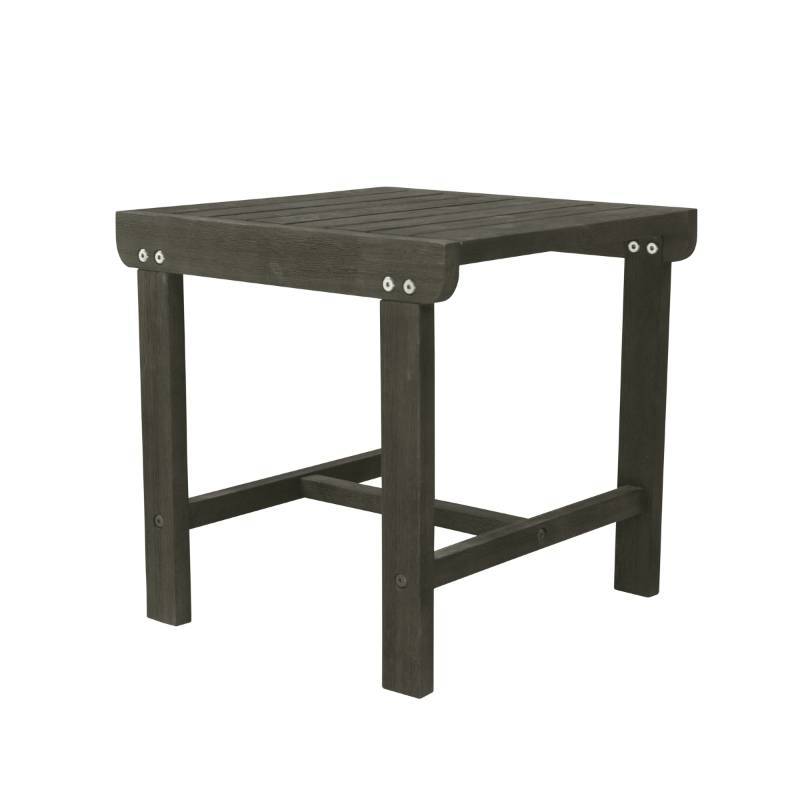 lot 6122 image: Renaissance Wood Outdoor Patio Side Table - Gray - Vifah