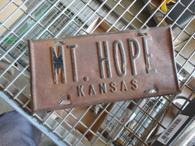lot 350 image: Mt hope license plate.