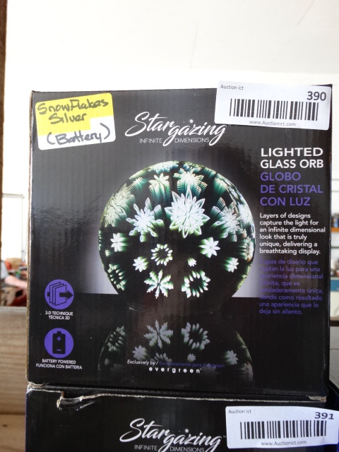 lot 390 image: Star gazing infinite dimension lighted glass orb.