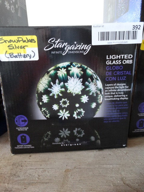lot 392 image: Star gazing infinite dimension lighted glass orb.