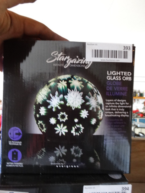 lot 393 image: Star gazing infinite dimension lighted glass orb.