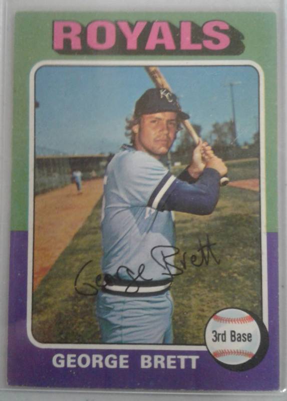 lot 1012 image: Near Mint 1975 Topps George Brett Rookie Card Kansas City Royals #228 - Very Nice Condition on Condition Sensitive Card