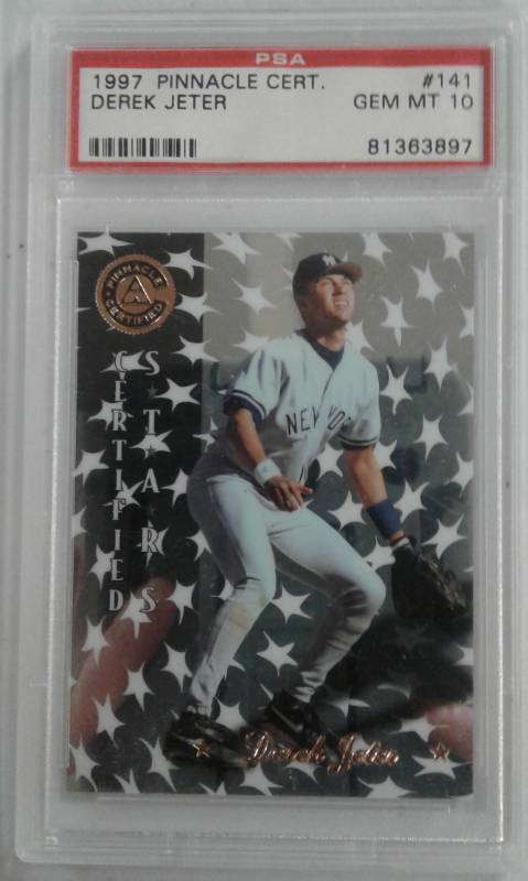 lot 1034 image: Gem Mint PSA 10 PERFECT 1997 Pinnacle Certified Derek Jeter New York Yankees Professionally Graded