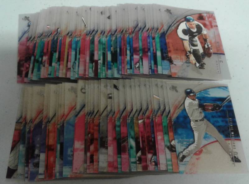 lot 1068 image: Complete Set 2002 Fleer E-X Acetate Baseball Card Set 100 Baseball Cards with Jeter, Pujols, Ichiro,  Griffey, and More