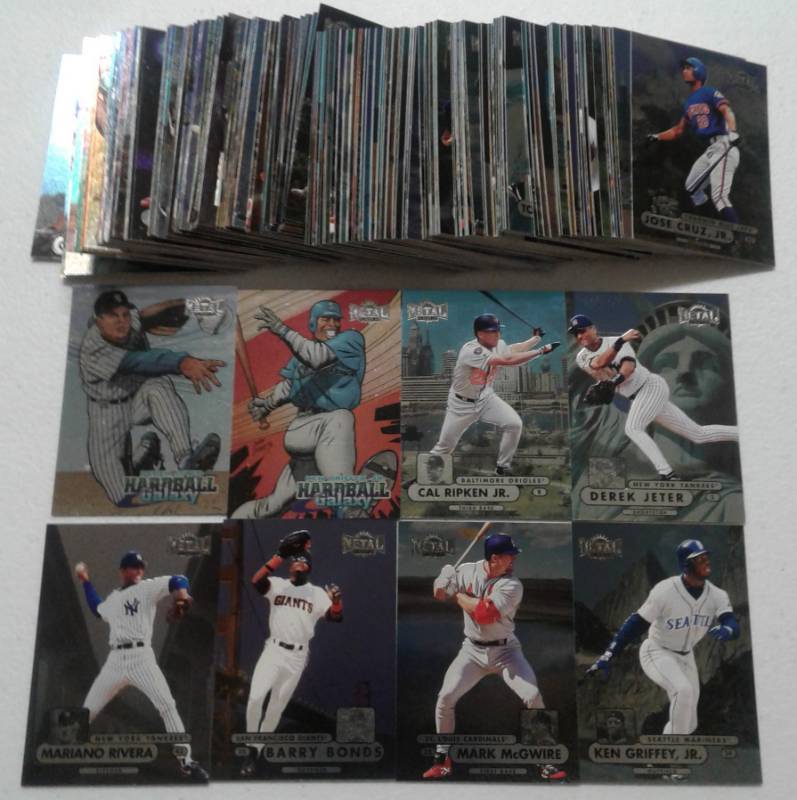 lot 1074 image: Mint 1998 Skybox Metal Universe Complete Baseball Card Trading Set - 220 Total Cards - Iconic Jeter (Statue of Liberty Background), Impressive Set