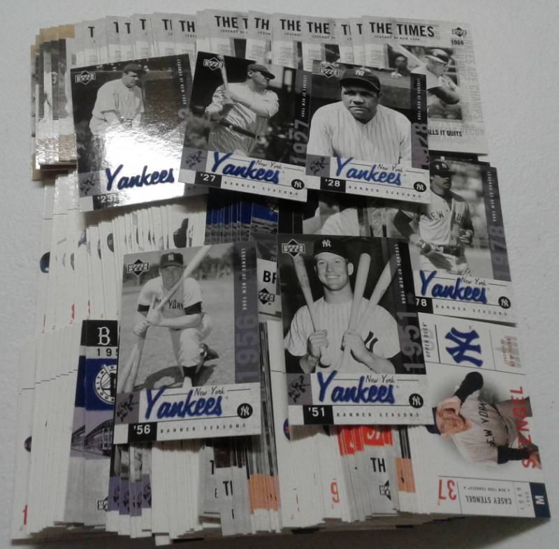 lot 1079 image: Incredible 2001 Upper Deck Legends of New York Complete Set - 200 Total Cards - Multiple Babe Ruth, Mickey Mantle, Lou Gehrig, Jackie Robinson & More - Felt Logos - Yankees, Dodgers, Giants