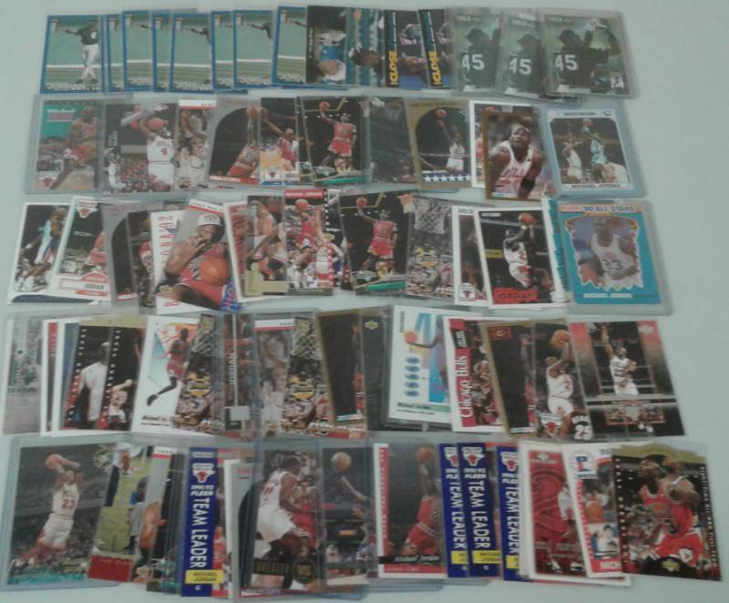 lot 1094 image: Collection of 85 Michael Jordan Trading Cards - Both Basketball & Baseball with Baseball Rookie Cards - Lots of Photos