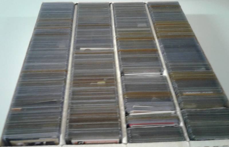 lot 1108 image: Four Row Box of Random Sports Cards Loaded With Star Cards, Rookies, All Three Major Sports - Unpicked Box of Sports Cards - Early 80s Hall of Famers to Newer Cards