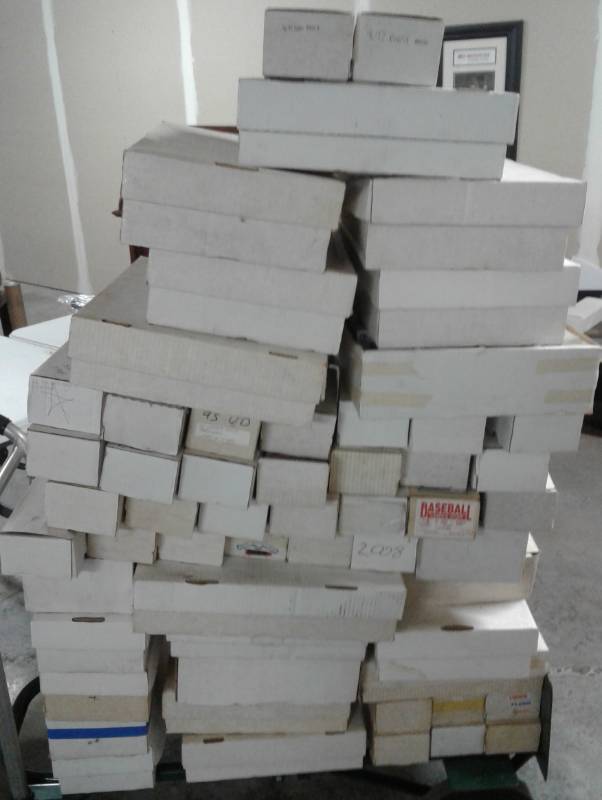 lot 1114 image: Cart Full Of Over 60,000 Sports Cards - Unsearched Lot of Baseball, Football, Basketball - Stars & Hall of Famers - Not 80s and 90s Junk