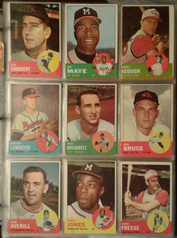 lot 1026 image: Collection of Seventy Two (72) Original 1963 Topps Baseball Trading Cards - All Cards Shown in Photos