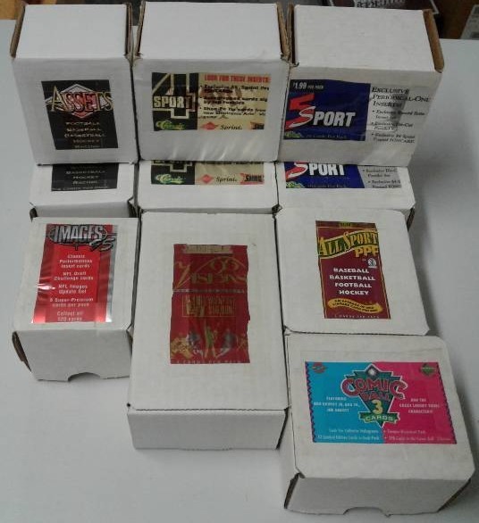 lot 1117 image: Ten Complete Mid-1990s Multi-Sport Trading Card Sets - Baseball, Basketball, Football, Hockey, Racing - Including Hall of Famers and Rookie Cards