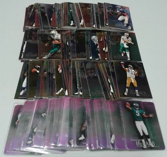 lot 1127 image: 1999 Fleer Molten Metal Football Trading Card Complete Set -  151 Football Cards - Including 26 Rookies Made of Actual Metal into Football Cards