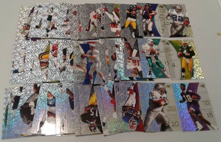 lot 1141 image: Mint 1998 Fleer E-X 2001 Football Trading Card Complete Set of 60 Football Cards - With Peyton Manning and Randy Moss Rookie Cards - Acetate & Cool Cards