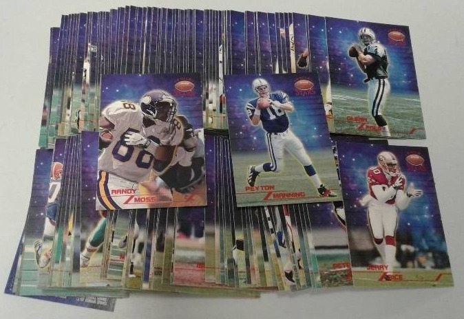 lot 1142 image: Complete & Rare 1998 Topps Stars Football Red Parallel Trading Card Set Including Peyton Manning & Randy Moss Rookie Cards - Each Card numbered out of 8799