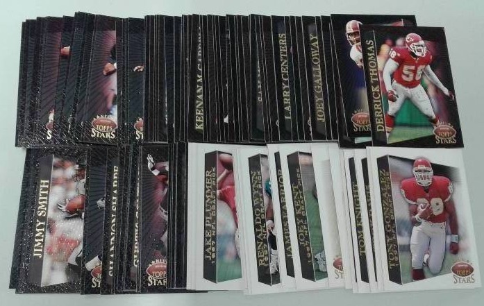 lot 1143 image: Complete 1997 Topps Stars Football Trading Card Set Including Tony Gonzalez Rookie Card - 125 Football Cards