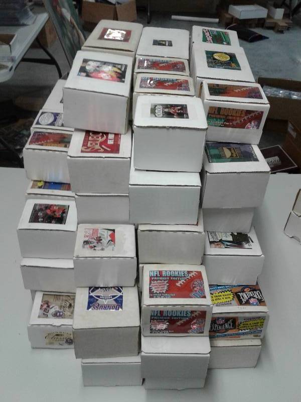 lot 1119 image: Ultimate Complete FootballTrading Card Set Lot - 85 Total Complete Sets - 1993-2005 - Rare & Premium Sets - TIMES THE MONEY - 89 Pictures Included & Shows Each Set Youll Receive