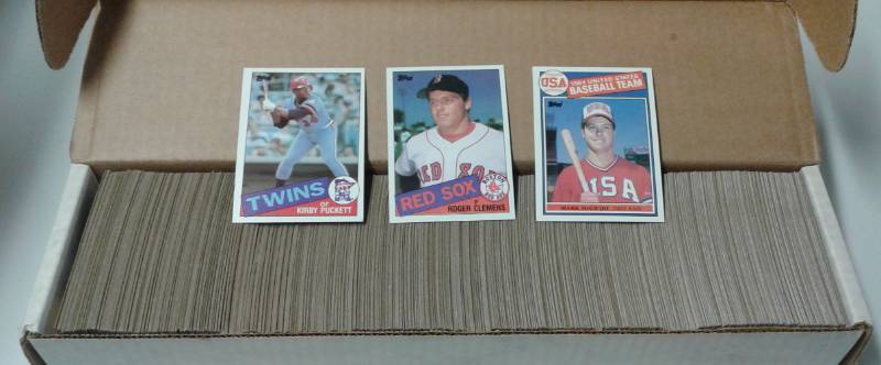 lot 1149 image: Mint 1985 Topps Baseball Card Complete Set - 792 Baseball Cards - Roger Clemens, Kirby Puckett, & Mark McGwire USA Rookies & More