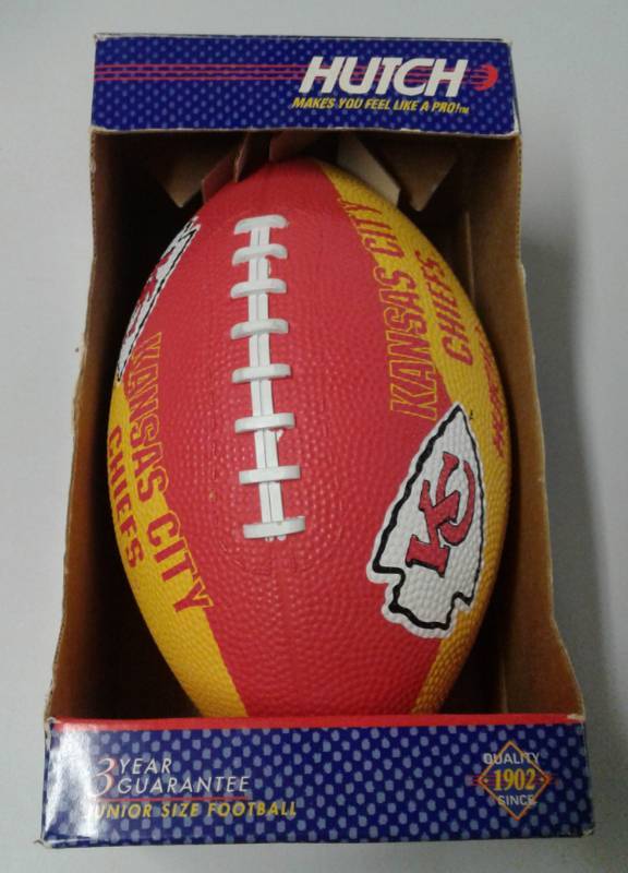 lot 1158 image: Kansas City Chiefs Hutch Football In Original Box Signed By Joe Valerio, Dan Samleamua
