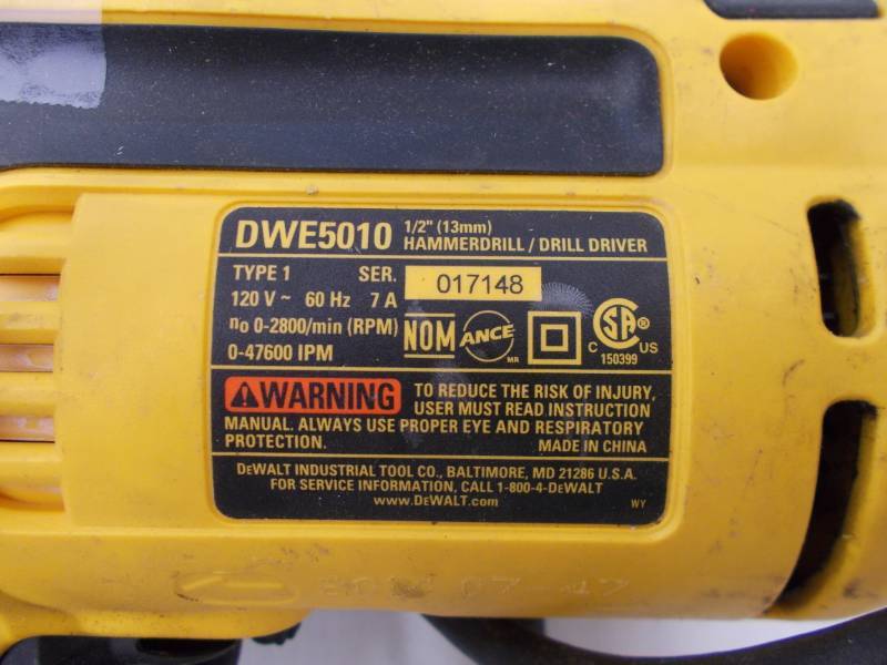 DeWalt 7 Amp 1 2 in. Single Speed Hammer Drill DeWalt Power Tool