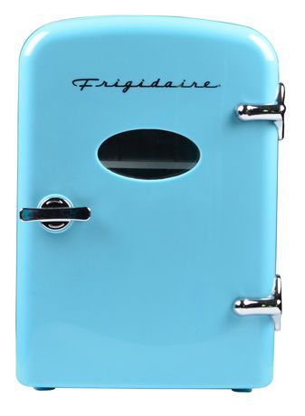 lot 6762 image: Frigidaire Mini Retro Beverage Fridge (Blue)