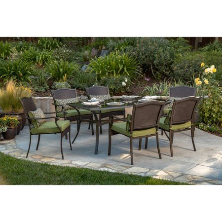 lot 6793 image: Better Homes and Gardens Providence 7-Piece Outdoor Dining Set, Green, Box 1 of 2