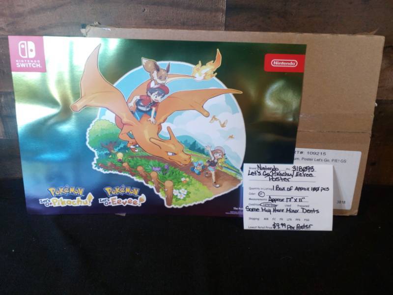 lot 50 image: Nintendo 318093 Lets Go PikachuEevee Poster