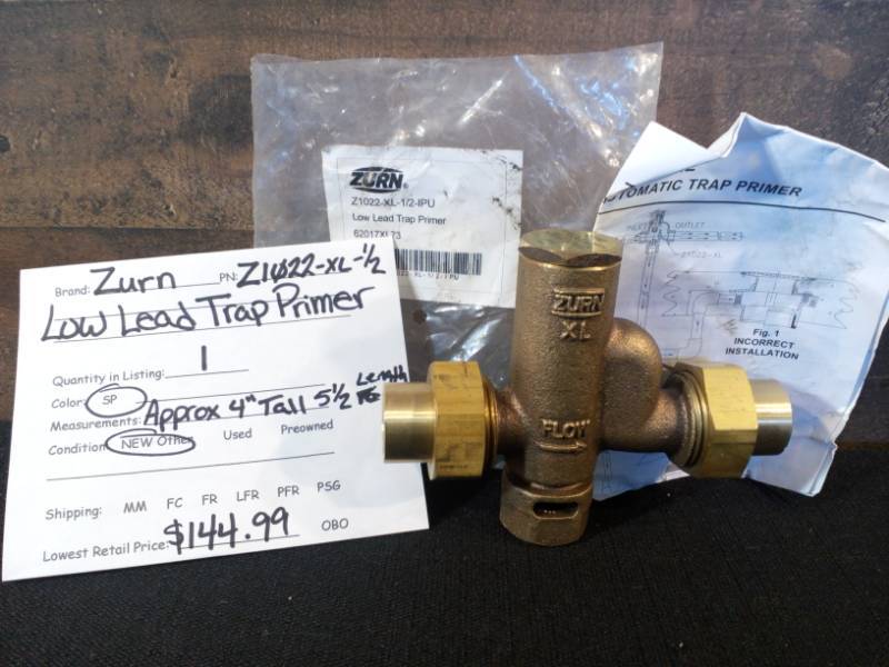 lot 62 image: Zurn Z1022-XL-12 Low Lead Trap Primer