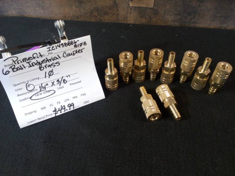 lot 65 image: Primefit IC1438BB6-B10B 6 Ball Industrial Coupler Brass