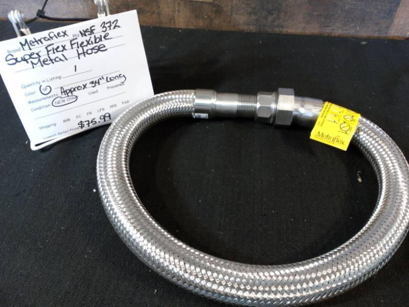 lot 76 image: Metraflex NSF 372 Super Flex Flexible Metal Hose