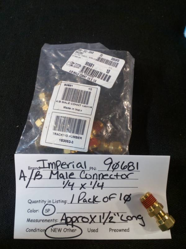 lot 110 image: Imperial 90681 AB Male Connector 14 x 14