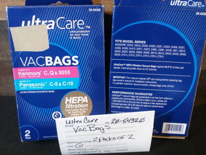 lot 115 image: Ultra Care 20-54320 VacBags