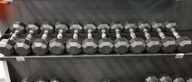 lot 1782 image: 6 Sets of 10 Lb Dumbbells