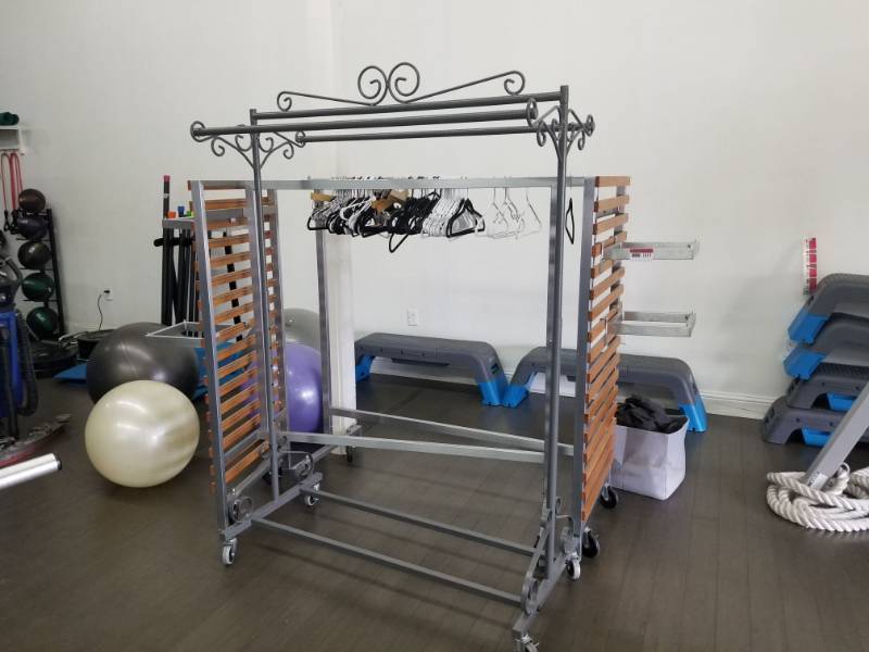 lot 1819 image: 3 Clothes Racks On Wheels