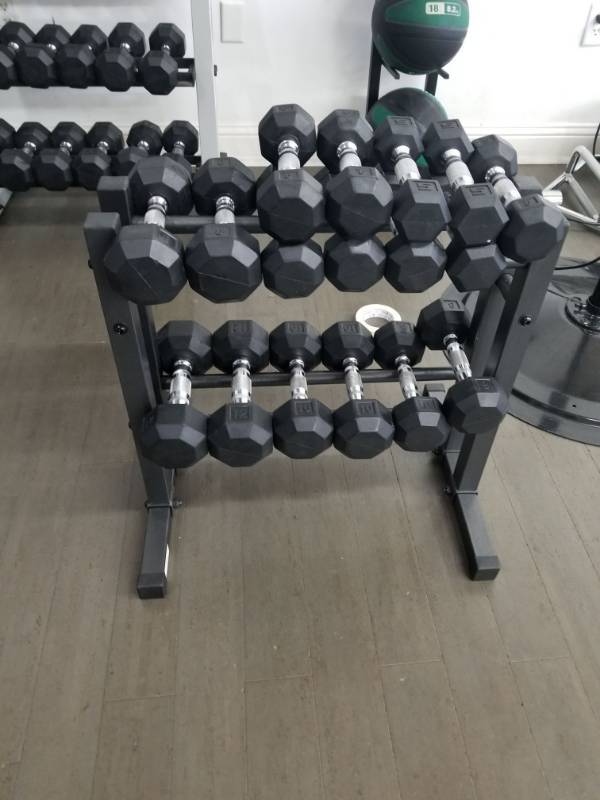 lot 1835 image: Set of Dumbbells and Rack