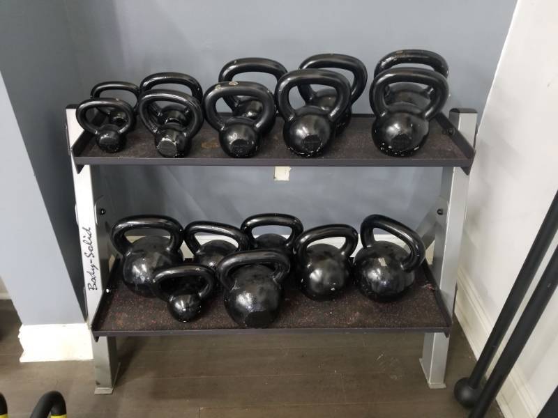 lot 1836 image: Sets of Kettlebells with Rack